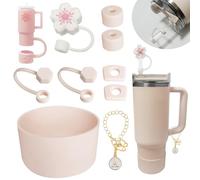 PHULWEL Lot de 10 accessoires de tasse, ils s'appliquent aux bouteilles Stanley Quencher Adventure 30 oz, 40 oz et IceFlow 20 oz et 30 oz (quartz rose).