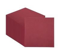 PHUNAT Lot de 100 serviettes en lin rouge rubis, 25 x 25 cm, texture lin de qualité supérieure pour salle à manger et événements