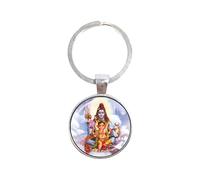 PhunkZ Brahma, Vishnu, Seigneur Shiva Bijoux Cabochon en Verre Pendentif Porte-clés Religion Bijoux, Rouge, 35