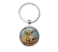 PhunkZ Porte-clés Archange St.Michel Protect Me Saint Bouclier de protection Charm russe, Rouge, 35