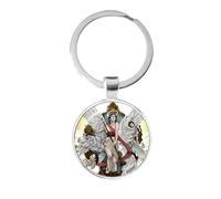 PhunkZ Porte-clés Archange St.Michel Protect Me Saint Bouclier de protection Charm russe, Rouge, 35