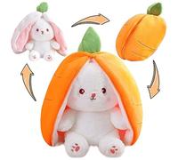 phxdance Lapin Mignon en Peluche de Pâques, Jouet en Peluche Lapin Cache-Cache, Rabbit Muppet Toys, Plushie Lapin Réversible Carotte Oreiller, Peluche Lapin De Pâques, Jouets Peluche Lapi(Carotte)