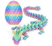 phxdance Oeuf de Dragon Imprimé en 3D Articulé - Dragon 3D Fantastique & Figurine Décorative, Jouet Fidget Original, Idée Cadeau Unique Maison Chambre Salon (Arc-en-Ciel Bonbon)