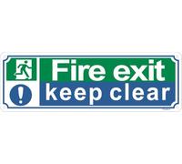 Phyabe Lot de 3 panneaux autocollants « Fire Exit Keep Clear » en aluminium | Résistant aux intempéries, imperméable, signalisation de sécurité
