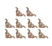 Phyachelo 10 PièCes Bois Sculpture DéCalcomanie Bois Sculpté Moulures Coin Applique Maison Porte DéCor Sculpture sur Bois pour Porte Armoire FenêTres