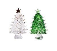 Phyachelo 2 Pièces D' de Noël en Cristal, Décoration de Cheminée, Arbre en Verre de Cristal, Artisanat en Cristal