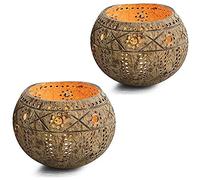 Phyachelo Bol à Bougie en Noix de, Support de Bougies, Bol en Noix de Fait à la Main pour Bougie Chauffe-Plat, Petite Pilier, Bol de Rangement