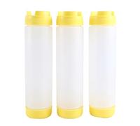 Phyachelo Bouteilles à presser inversées en plastique, 400 ml, pointe rechargeable, grand distributeur de valve, épices, sauces, ketchup