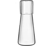 Phyachelo Ensemble de Carafe à de Chevet Transparent avec Verre Gobelet pour Table de Chevet de Chambre à Coucher, Carafe à de Nuit avec Verre, avec Ensemble de Tasses