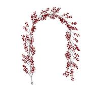 Phyachelo Guirlande de Noël Rouge Baie de 6,39 m - Guirlande de Baies artificielles Flexible pour décoration de cheminée pour décoration de Noël d'hiver