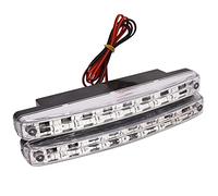 Phyachelo Les dernieres 2 Pieces de Haute Qualite Super Blanc Feu de Jour de 8LED 12V Phare DC Feu Universel de stationnement 12V