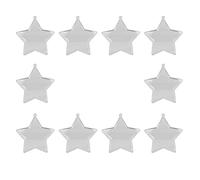 Phyachelo Lot de 10 boules décoratives en plastique transparent de 80 mm - Pour Noël, fête (forme d'étoile)