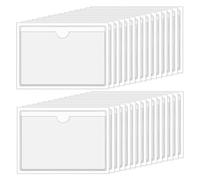Phyachelo Lot de 30 pochettes autocollantes transparentes pour cartes de 10,2 x 15,2 cm avec pochettes pour étiquettes pour chargement par le haut - Installation facile