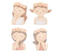 Phyachelo Lot de 4 petits pots de fée succulentes avec trou de drainage pour l'intérieur - 10,2 cm - Vase en cactus unique et mignon - Décoration durable