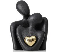 Phyachelo Mini Statue de Couple Sculpture Abstraite Décoration de la Maison Fioritures Couples Amour Bureau Exposition Noir B
