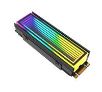 Phyachelo Radiateur D'Ordinateur M.2 ARGB 2280 SSD M2 Radiateur PC RGB M.2 Nvme Refroidisseur Dissipateur Thermique M2 ARGB Radiateur Effet Abyss sans Fin Noir