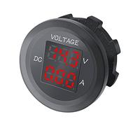 Phyachelo Voiture LED VoltmèTre NuméRique DC 12V/24V LED Double VoltmèTre AmpèRemèTre Jauge de Tension pour Voiture Bateau Universel éTanche Rouge