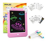 PHYLES Tableau Magique, Ardoise Magique pour Enfant, Tableau Magique Lumineuse Bebe Dessin Multifonction avec 8 Effets Lumineux - Loisir Créatif Jouet Educatif pour Votre Petit Artiste (Rose)