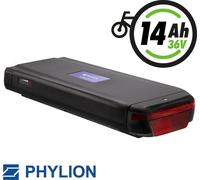 Phylion Batterie 36V 14Ah Joycube Wall-ES avec feu arrière pour E-Bikes Pedelecs de Sparta/Batavus et autres