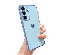 phylla Compatible avec Samsung Galaxy S25 FE 6,7" 5g Étui de téléphone de luxe plaqué mignon amour côté petit motif coque protection complète en silicone souple antichoc (bleu, pour Samsung S25 FE)