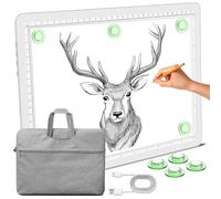 Phylosal Bloc lumineux magnétique A4 avec sac, boîte lumineuse super lumineuse avec bouton latéral, tableau lumineux Diamond Art pour le traçage et le dessin, table lumineuse USB pour croquis