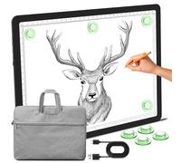Phylosal Bloc lumineux magnétique A4 avec sac, boîte lumineuse super lumineuse avec bouton latéral, tableau lumineux Diamond Art pour le traçage et le dessin, table lumineuse USB pour croquis