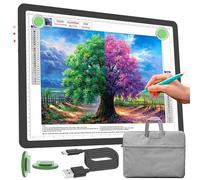 Phylosal Planche lumineuse rechargeable A3 avec sac de transport, boîte lumineuse ultra-mince magnétique pour le traçage, planche de peinture en diamant avec bouton latéral, table lumineuse super