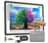 Phylosal Planche lumineuse rechargeable A4 avec sac de transport, boîte à lumière ultra-mince à traçage magnétique pour dessin, peinture de diamant avec bouton latéral, table lumineuse super brillante