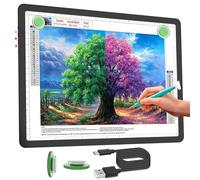 Phylosal Tablette lumineuse LED rechargeable A4 pour peinture au diamant, boîte à lumière magnétique ultra fine pour dessin, tableau lumineux avec bouton latéral, table lumineuse super lumineuse pour