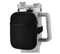 PHYMAT Sac de Bouteille d'eau Compact pour Stanley Quencher Adventure 40 oz et Stanley IceFlow 20 oz 30 oz, Sac de Sport en déplacement avec Poches pour Cartes, clés, Portefeuille, écouteurs (Noir)