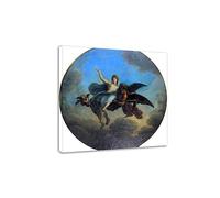 Phyrek123 Charles Le Brun Impressions d'art Reproductions de tableaux célèbres Plafond de la chambre du roi Image de toile Art mural pour le salon 70x70cm Cadre intérieur