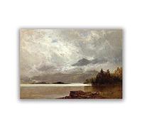 Phyrek123 David Johnson Impressions d'art Reproductions de Tableaux célèbres Morning, Lake George Image de toile Art mural pour le salon 55 x 83 cm sans cadre