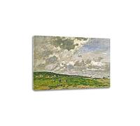 Phyrek123 Eugène Boudin Impressions d'art Reproductions de tableaux célèbres Les Dunes de Tourgeville Image de toile Art mural pour le salon 50x70cm Cadre intérieur