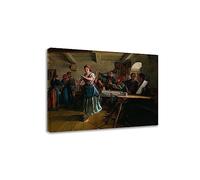 Phyrek123 Ferdinand Georg Waldmüller Impressions d'art Reproductions de Tableaux célèbres La danse d'ouverture Image de toile Art mural pour le salon 90x117cm Cadre intérieur