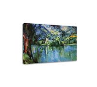 Phyrek123 Paul Cézanne Impressions d'art Reproductions de tableaux célèbres Le lac d'Annecy Image de toile Art mural pour le salon 60x78cm Cadre intérieur
