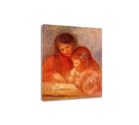 Phyrek123 Pierre-Auguste Renoir Impressions d'art Reproductions de tableaux célèbres La leçon Image de toile Art mural pour le salon 90x117cm Cadre intérieur