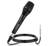PHYRLRDOW Micro de karaoké Dynamique avec Cable XLR de 5M, Microphone à Main en Métal Compatible avec Les Appareils, DVD, KTV, Les Amplificateurs pour Les Discours, Les Mariages et Les Activités