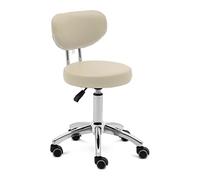 Physa ASCONA Dark Beige Tabouret à Roulettes Avec Dossier Ergonomique Professionnel Hauteur Réglable 46-60 cm Capacité 150 kg Beige Foncé