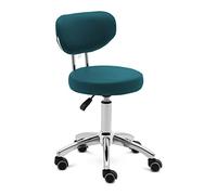 physa ASCONA TURQUOISE Tabouret à roulettes 150 kg 46 - 60 cm Turquoise Tabouret à roulettes avec dossier Tabouret à roulettes professionnel Tabouret à roulettes ergonomique