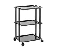 physa Chariot esthétique - 3 étagères en verre - max. 60 kg - noir PHYSA CT-15