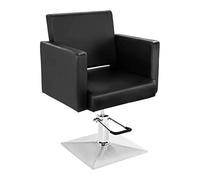 Physa Fauteuil Barbier Coiffure Chaise Coiffeur Physa Bedford Black (Pompe Hydraulique, Hauteur Réglable 48-59 cm, Max 200 Kg, Revêtement PVC, Noir)