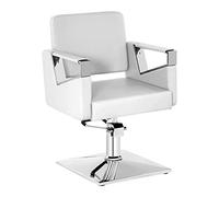 Physa Fauteuil Barbier Coiffure Chaise Coiffeur Physa Bristol White (Pompe Hydraulique, Hauteur Réglable 46-57 cm, Max 200 Kg, Revêtement PVC, Blanc)