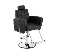physa Fauteuil de coiffeur avec repose-pieds - 56 - 71 cm - 200 kg - Noir, Argent PHYSA DUDLEY BLACK