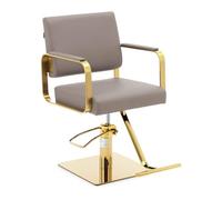Fauteuil de coiffeur avec repose-pieds - 490 - 650 mm - 200 kg - Beige / doré | physa