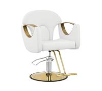 Physa Fauteuil de Coiffure Blanc avec Repose-Pieds Hauteur 53-64 cm 180 kg - Fauteuil de Salon de Coiffure Siège de Coiffure Chaise de Coiffure
