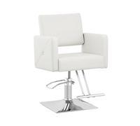 Physa Fauteuil de Coiffure Carlisle avec Repose-Pieds Hauteur d'assise 49-63 cm 150 kg Blanc - Fauteuil pour Salon de Coiffure réglable en Hauteur