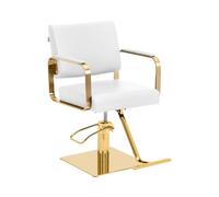 Physa Fauteuil de Coiffure Réglable en Hauteur, Repose-Pieds | Fauteuil de Salon de Coiffure, Chaise de Coiffure, Chaise de Salon de Coiffure, 50 - 66 cm, 200 kg, Blanc/Or