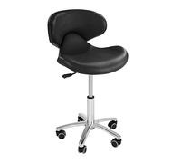 Physa Fauteuil Siège de Coiffure à roulettes Noir Andria Black (Acier, revêtement : éco-Cuir, Hauteur du siège : 45-59 cm, 52 x 52 x 82 cm)