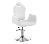Physa Fauteuil Siège de Coiffure Blanc Livorno White (Hauteur réglable, Solide Structure métallique, 58x68x107cm)