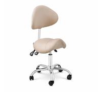 PHYSA MANNHEIM Chaise Selle de Cheval Crème Siège et Dossier Réglables Hauteur - Selle Argent